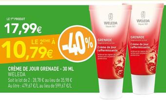 naturéO Weleda crème de jour grenade offre