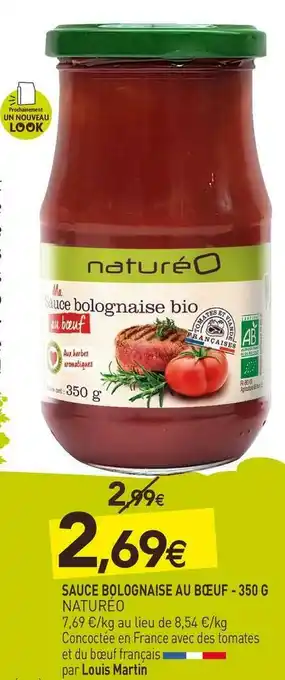 naturéO Naturéo sauce bolognaise au bœuf - 350 g offre