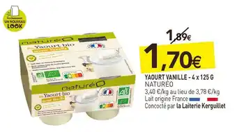 naturéO Naturéo yaourt vanille - 4 x 125 g offre