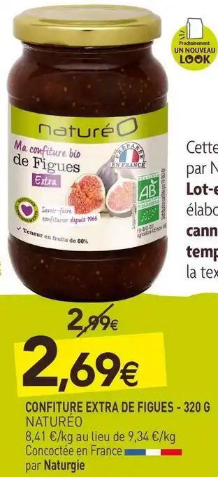 naturéO Naturéo confiture extra de figues - 320 g offre