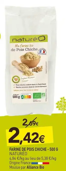 naturéO Naturéo farine de pois chiche - 500 g offre