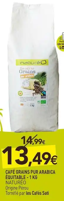 naturéO Naturéo café grains pur arabica équitable offre