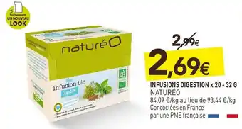 naturéO Naturéo infusions digestion x 20 offre