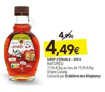 naturéO Naturéo sirop d'érable offre