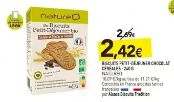 Naturéo biscuits petit-déjeuner chocolat céréales