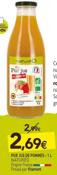 naturéO Naturéo pur jus de pommes offre