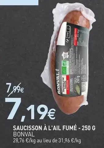 naturéO Bonval saucisson à l'ail fumé offre