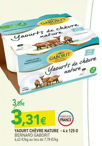 naturéO Bernard gaborit yaourt chèvre nature offre