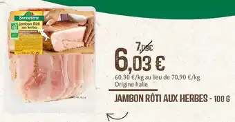 naturéO Bonneterre jambon rôti aux herbes - 100 g offre
