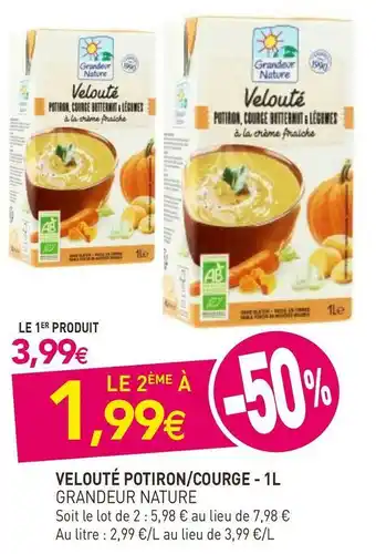 Grandeur nature velouté potiron/courge - 1l