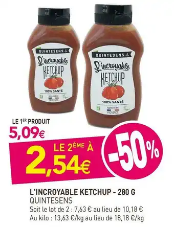 naturéO Quintesens l'incroyable ketchup offre