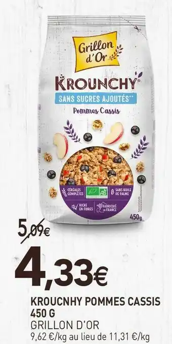 naturéO Grillon d'or kroucnhy pommes cassis offre