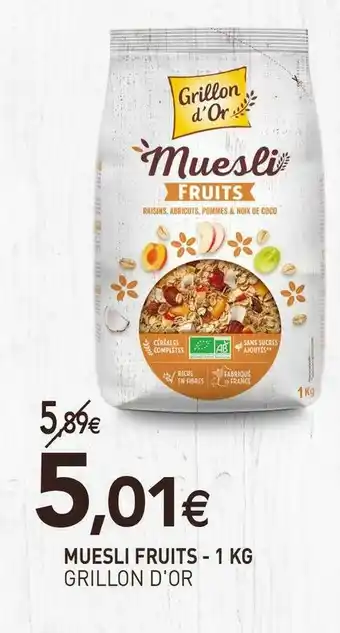 naturéO Grillon d'or muesli fruits offre