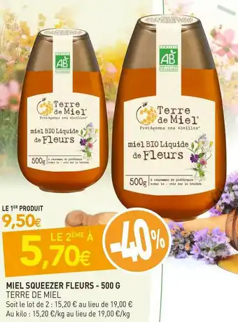 naturéO Terre de miel miel squeezer fleurs - 500 g offre