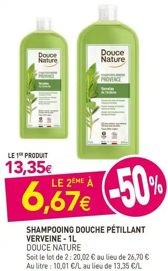 naturéO Douce nature shampooing douche pétillant verveine offre