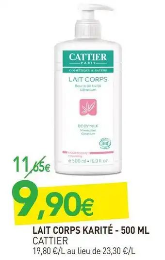 naturéO Cattier lait corps karité offre