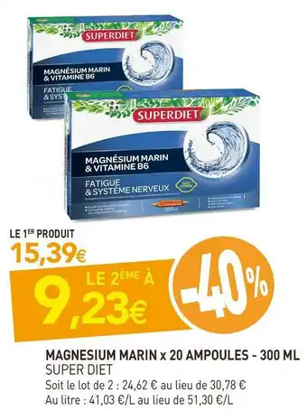 naturéO Super diet magnesium marin x 20 ampoules offre