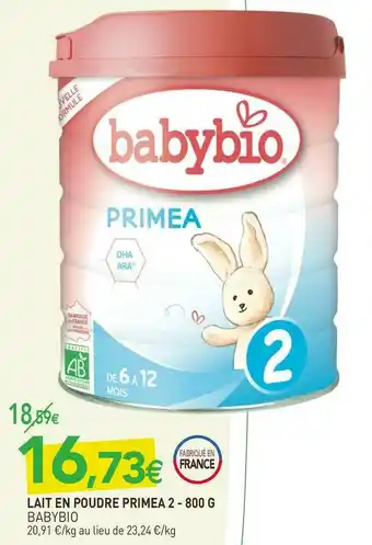 naturéO Babybio lait en poudre primea 2 offre