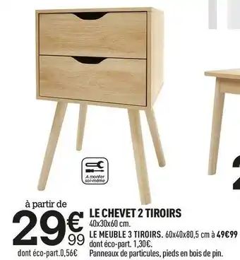 Centrakor Le chevet 2 tiroirs offre