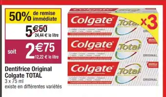 Dentifrice Original Colgate Total