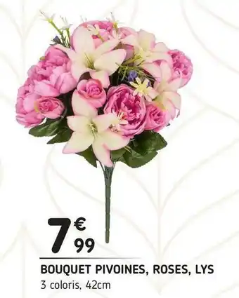 L'incroyable Bouquet pivoines, roses, lys offre
