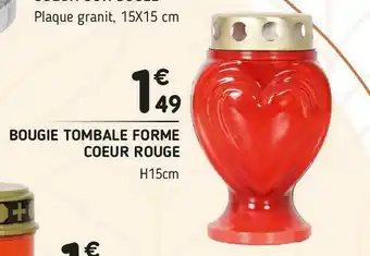 L'incroyable Bougie tombale forme coeur rouge offre