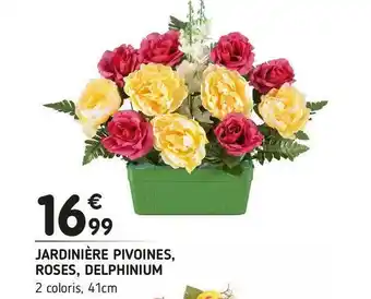 L'incroyable Jardinière pivoines, roses, delphinium offre