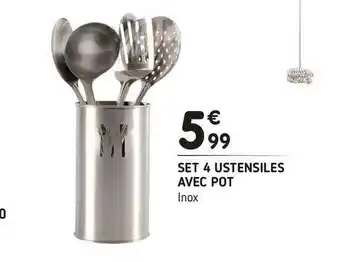 L'incroyable Set 4 ustensiles avec pot offre