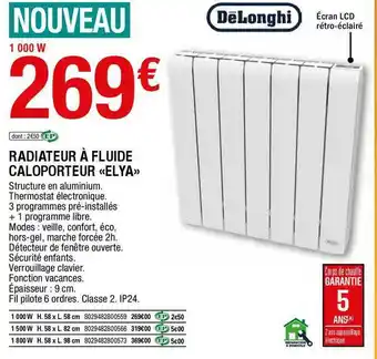 Brico Dépôt Radiateur à Fluide Caloporteur «elya» offre