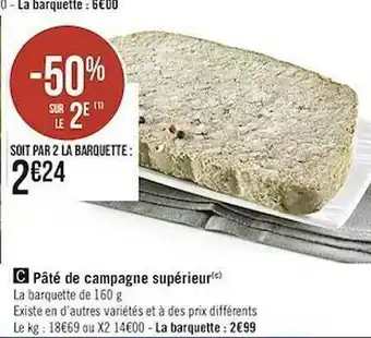 Casino Supermarchés Pâté De Campagne Supérieur offre