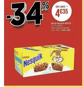 Géant Casino Barres Nesquik Nestlé offre