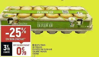Spar Oeufs Frais De Poules élevées En Plein Air Calibre Moyen Casino offre