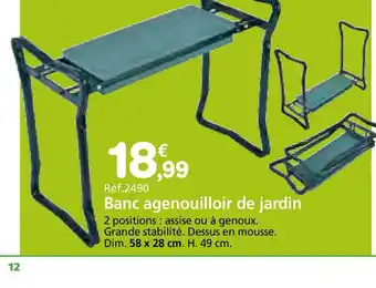 Provence Outillage Banc Agenouilloir De Jardin offre