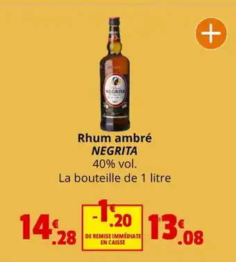 Coccinelle Supermarché Rhum ambré NEGRITA offre