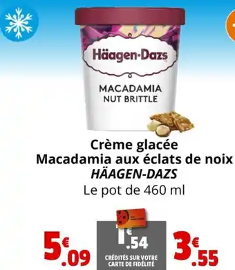 Coccinelle Supermarché Crème glacée Macadamia aux éclats de noix HÄAGEN-DAZS Le pot de 460 ml offre