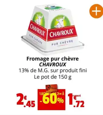 Coccinelle Supermarché Fromage pur chèvre CHAVROUX offre