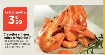 Bi1 Crevettes entières cuites réfrigérées offre