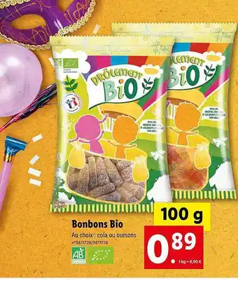 Lidl Bonbons Bio Drôlement Bio 100g offre