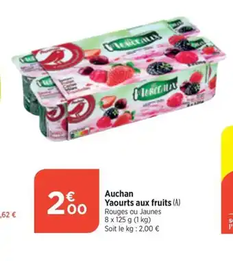 Bi1 Auchan Yaourts aux fruits offre