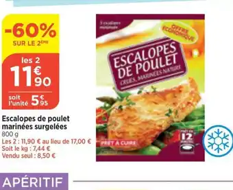 Bi1 Escalopes de poulet marinées surgelées offre