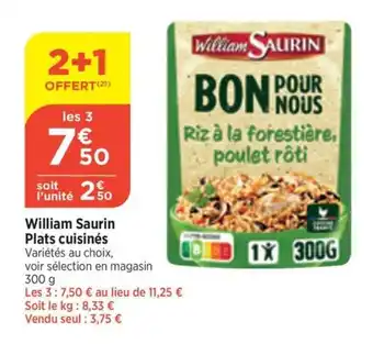 Bi1 William Saurin Plats cuisinés offre