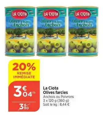 Bi1 La Ciota Olives farcies offre