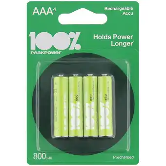 Action Piles rechargeables AAA 100% PeakPower offre