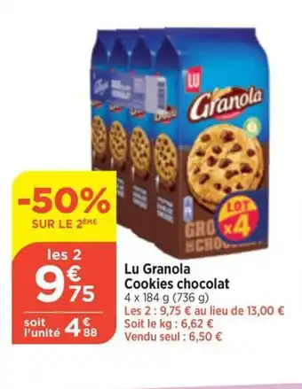 Bi1 Lu Granola Cookies chocolat offre
