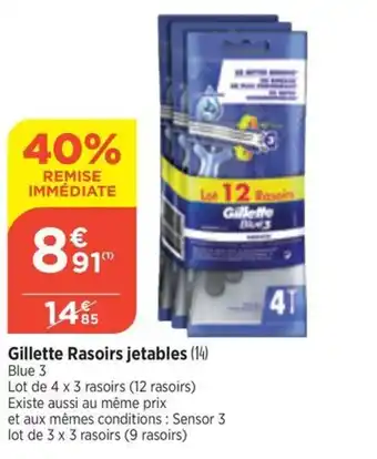 Bi1 Gillette Rasoirs jetables offre