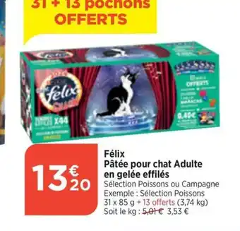 Félix Pâtée pour chat Adulte en gelée effilés