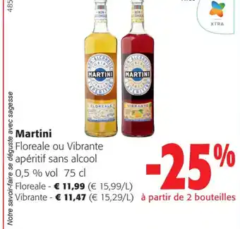 Colruyt Martini floreale ou vibrante aperitif sans alcool offre