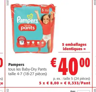 Colruyt Pampers tous les Baby-Dry Pants offre