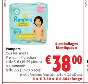Colruyt Pampers tous les langes Premium Protection offre