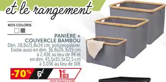 Gifi Panière + Couvercle Bambou offre